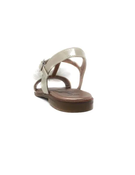 sandalia charol beig flor