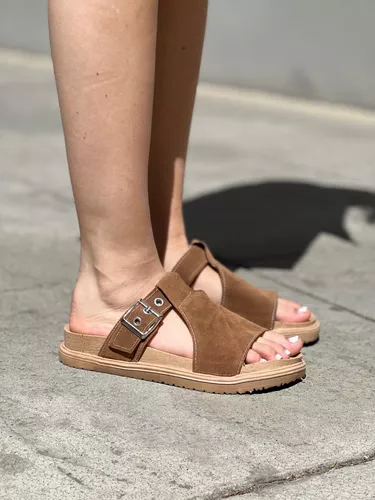 SANDALIA DE MUJER BAJA COMODA LIVIANA GAMUZA MODA ART400