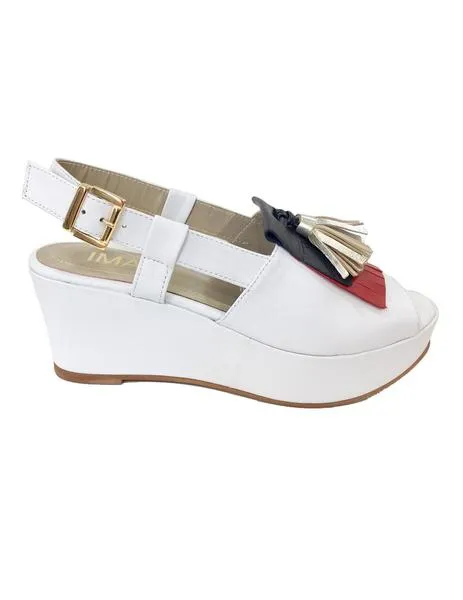 sandalia plataforma con lengÜeta bicolor