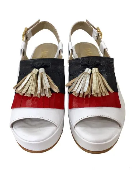 sandalia plataforma con lengÜeta bicolor