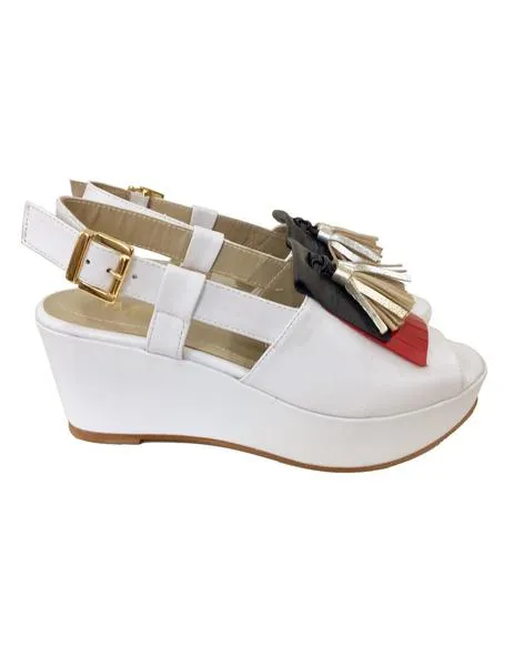 sandalia plataforma con lengÜeta bicolor