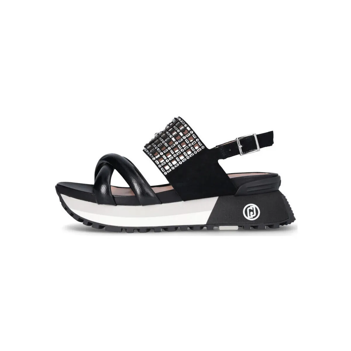Sandalias con plataforma y tira decorativa