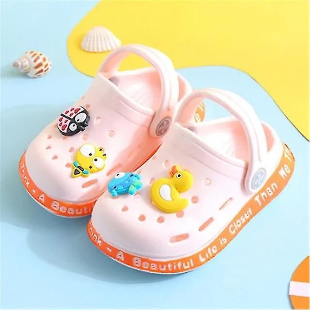 Sandalias de verano Niños Baby Mules Tacones planos Zapatillas de dibujos animados sólidos Zapatos de jardín para niños
