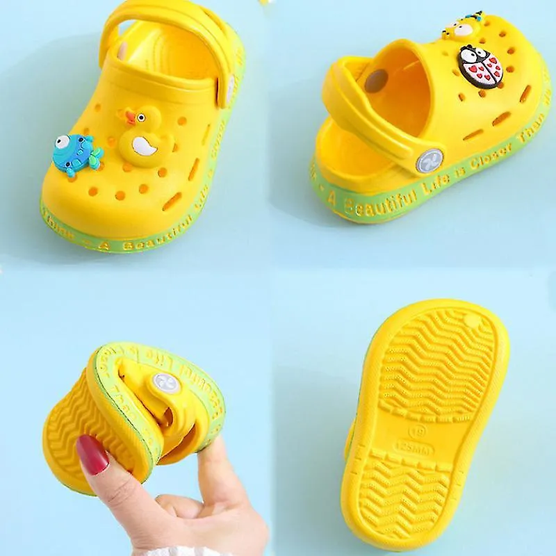 Sandalias de verano Niños Baby Mules Tacones planos Zapatillas de dibujos animados sólidos Zapatos de jardín para niños