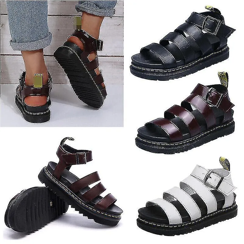 Sandalias gruesas para mujer suela gruesa Strappy Block Flatforms zapatos Verano nueva talla