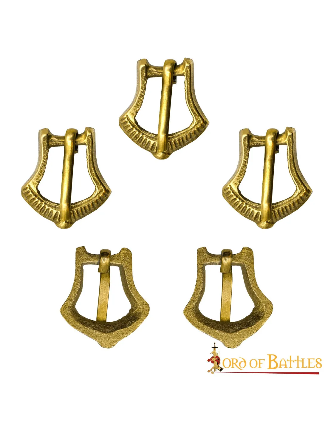 Set 5 hebillas medievales pequeñas para cinturón