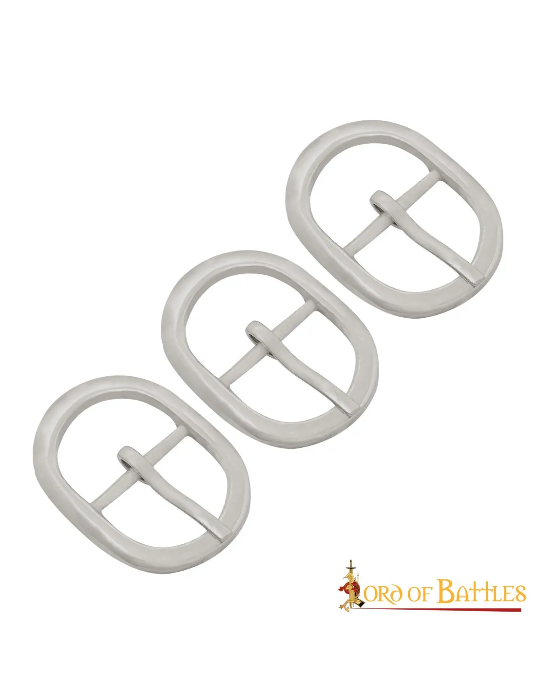 Set de 3 hebillas pequeñas ovaladas en acero