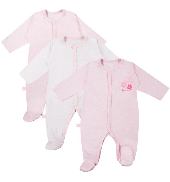 Set de 3 peleles rosa para bebé niña