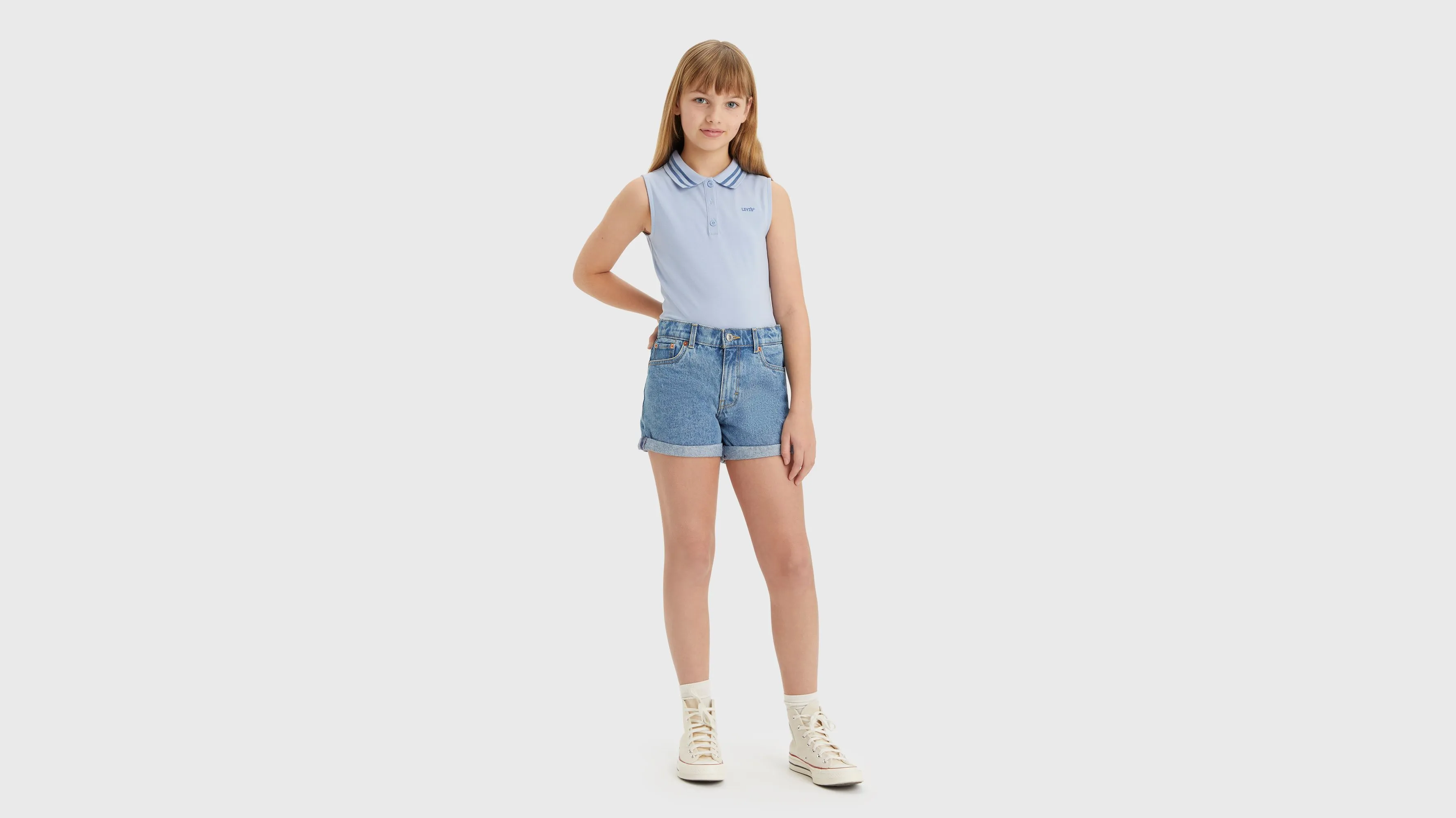 Shorts Para Adolescentes Mini Mom Roll Cuff