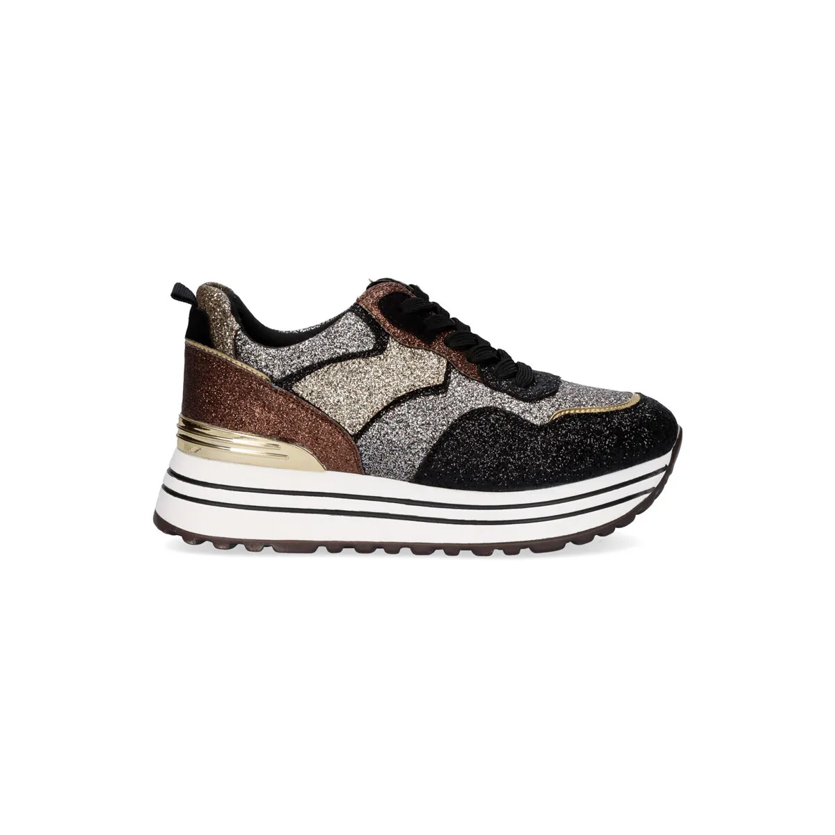 SNEAKER PLATAFORMA EX43 EN BRONCE CON BRILLANTES