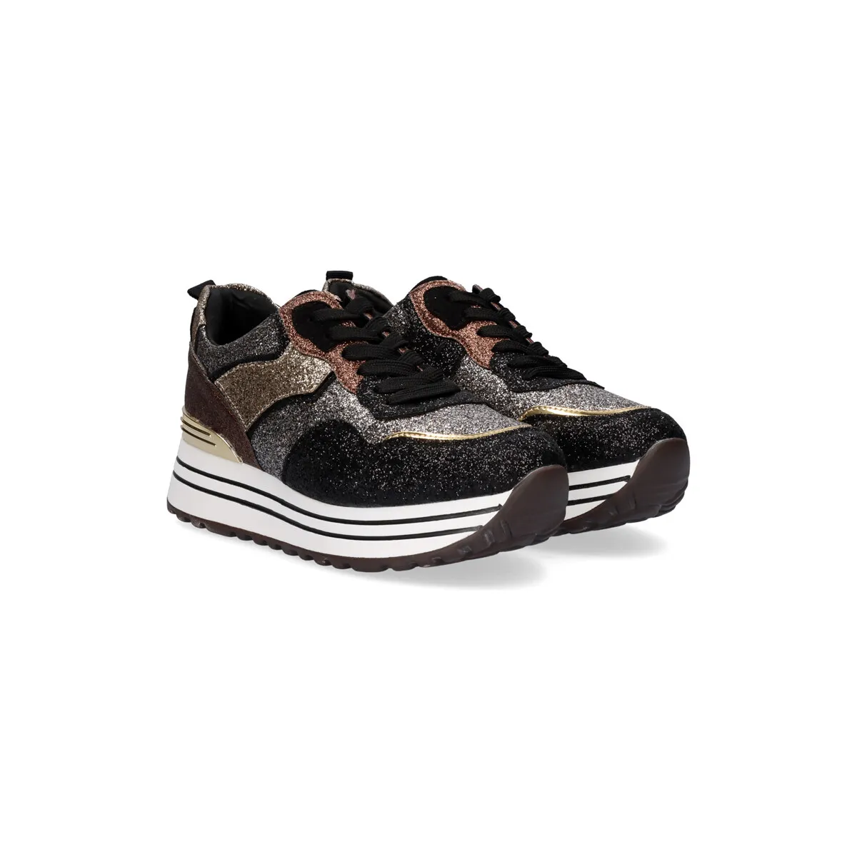 SNEAKER PLATAFORMA EX43 EN BRONCE CON BRILLANTES