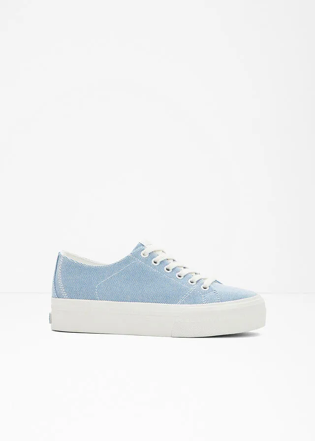 Sneakers bajos con plataforma Denim