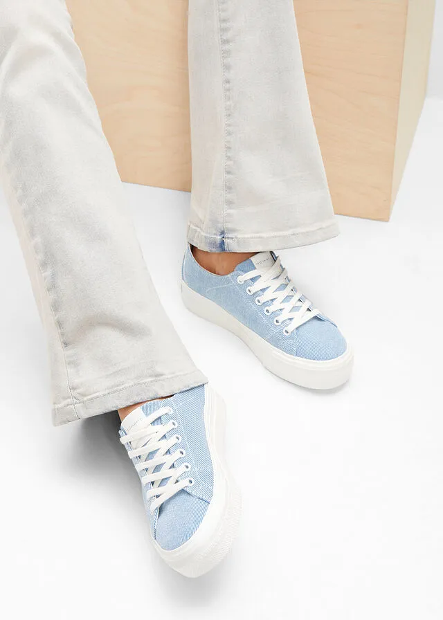 Sneakers bajos con plataforma Denim