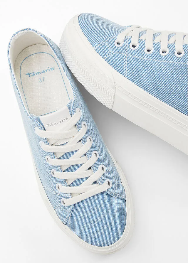 Sneakers bajos con plataforma Denim