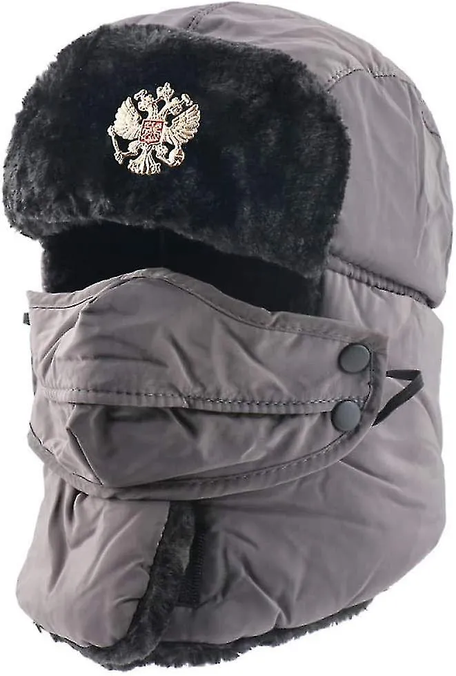 Sombrero de aviador de invierno para hombres Hombre Sombreros de bombardero de orejera cálidos de invierno con insignia soviétic