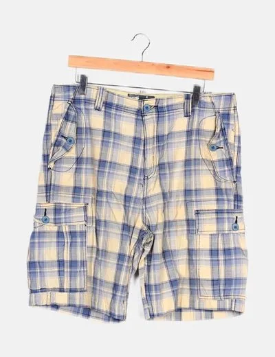 Springfield Pantalón bicolor estampado de cuadros