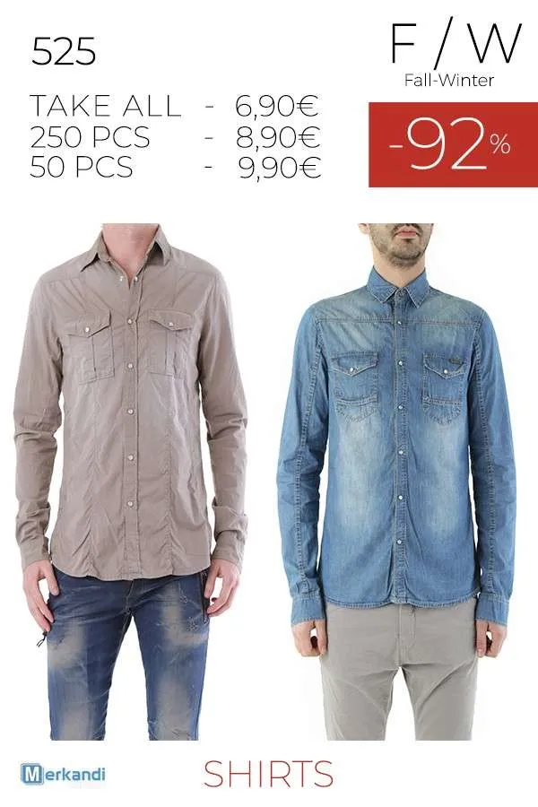 STOCK CAMISAS DE HOMBRE 525
