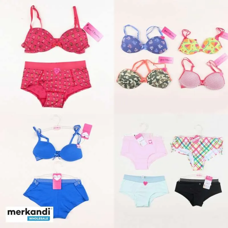 TETAS Y BLOOMERS ROPA INTERIOR PARA NIÑAS (SUJETADOR, BRAGAS Y TRAJES DE BAÑO) MIX STOCKLOT (AC81)