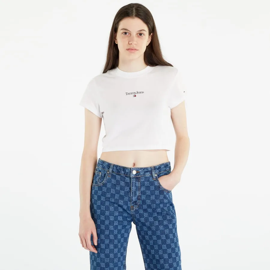 TOMMY HILFIGER TOMMY JEANS ESSENTIAL LOGO CROPPED TSHIRT
