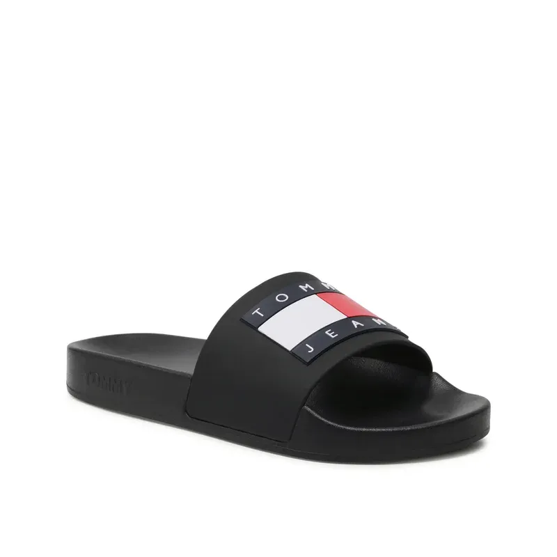 TOMMY JEANS FLAG POOL SLIDE ESS BLACK WOMAN