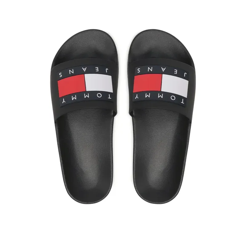 TOMMY JEANS FLAG POOL SLIDE ESS BLACK WOMAN