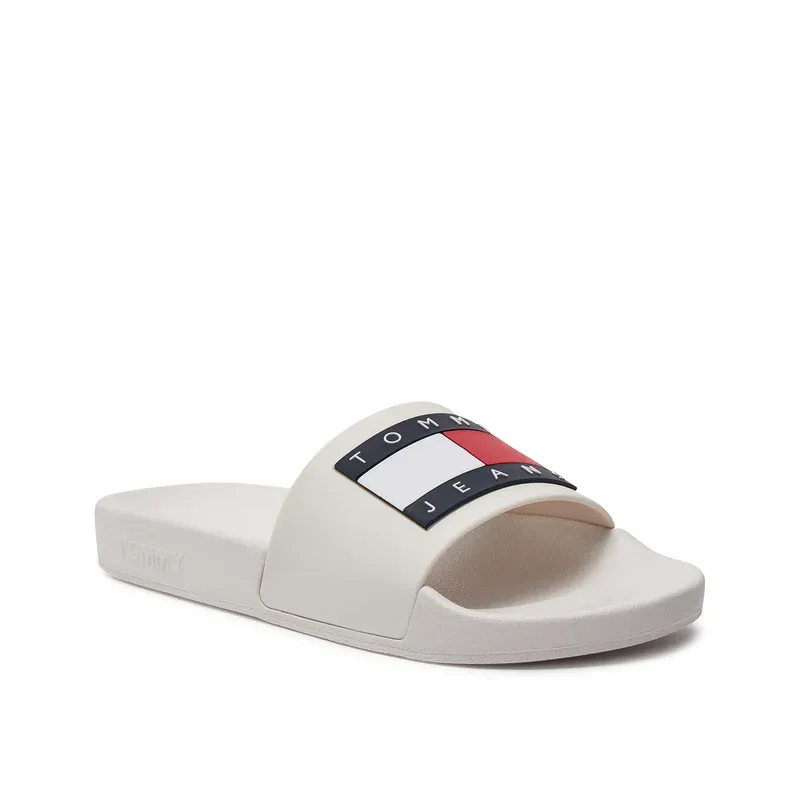 TOMMY JEANS FLAG POOL SLIDE ESS ECRU WOMAN