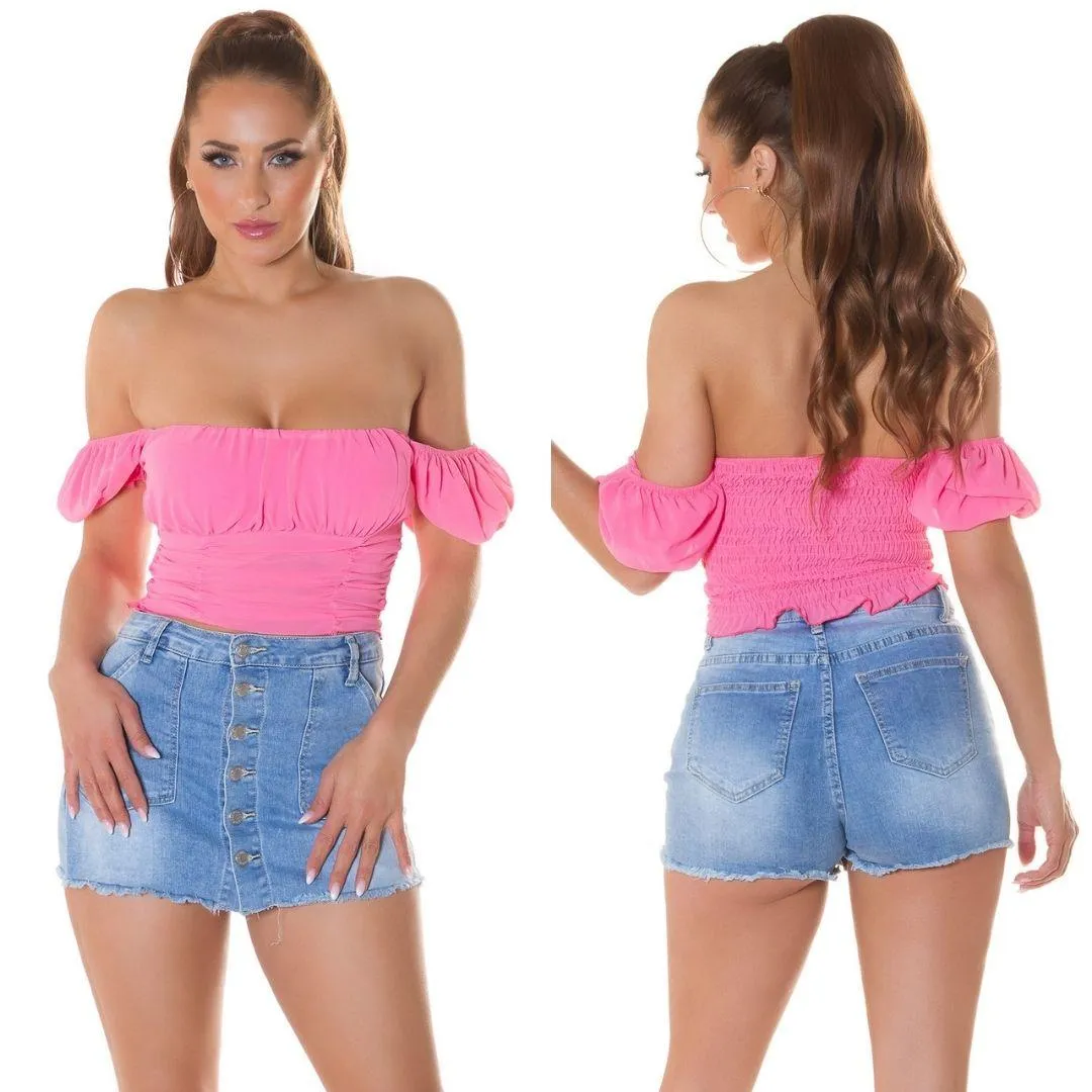 Top crop moda verano tendencia Rosa