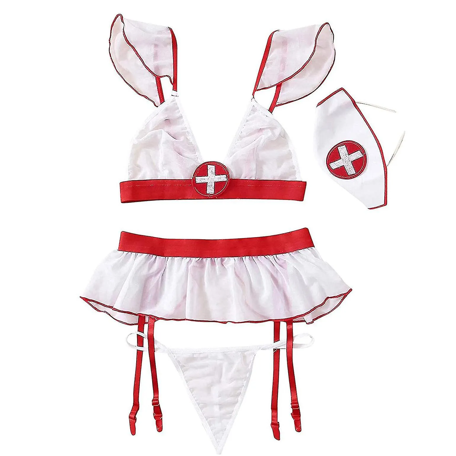 Uniforme de enfermera Fiesta en el club nocturno Disfraz de luna de miel Pajamas_y alta calidad