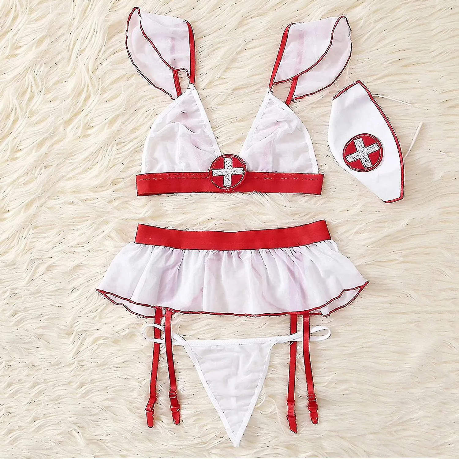 Uniforme de enfermera Fiesta en el club nocturno Disfraz de luna de miel Pajamas_y alta calidad