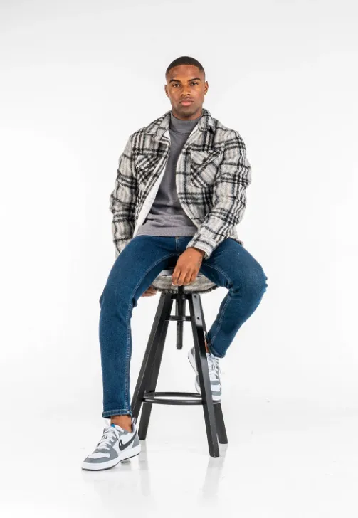Urbandawn – Sobrecamisa de cuadros gris