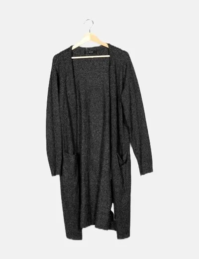 Vero Moda Cárdigan de punto negro jaspeado