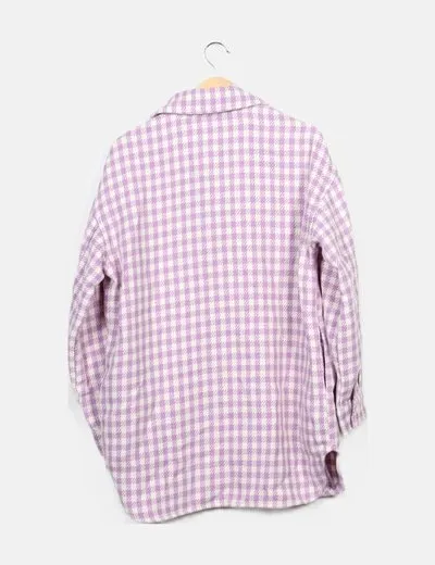 Vero Moda Sobrecamisa pata de gallo lila