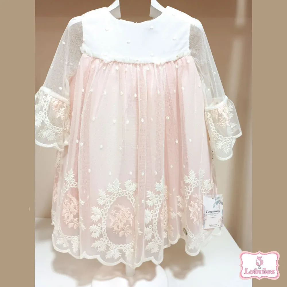 VESTIDO CEREMONIA NIÑA AGATA MANGA FRANCESA Basmartí