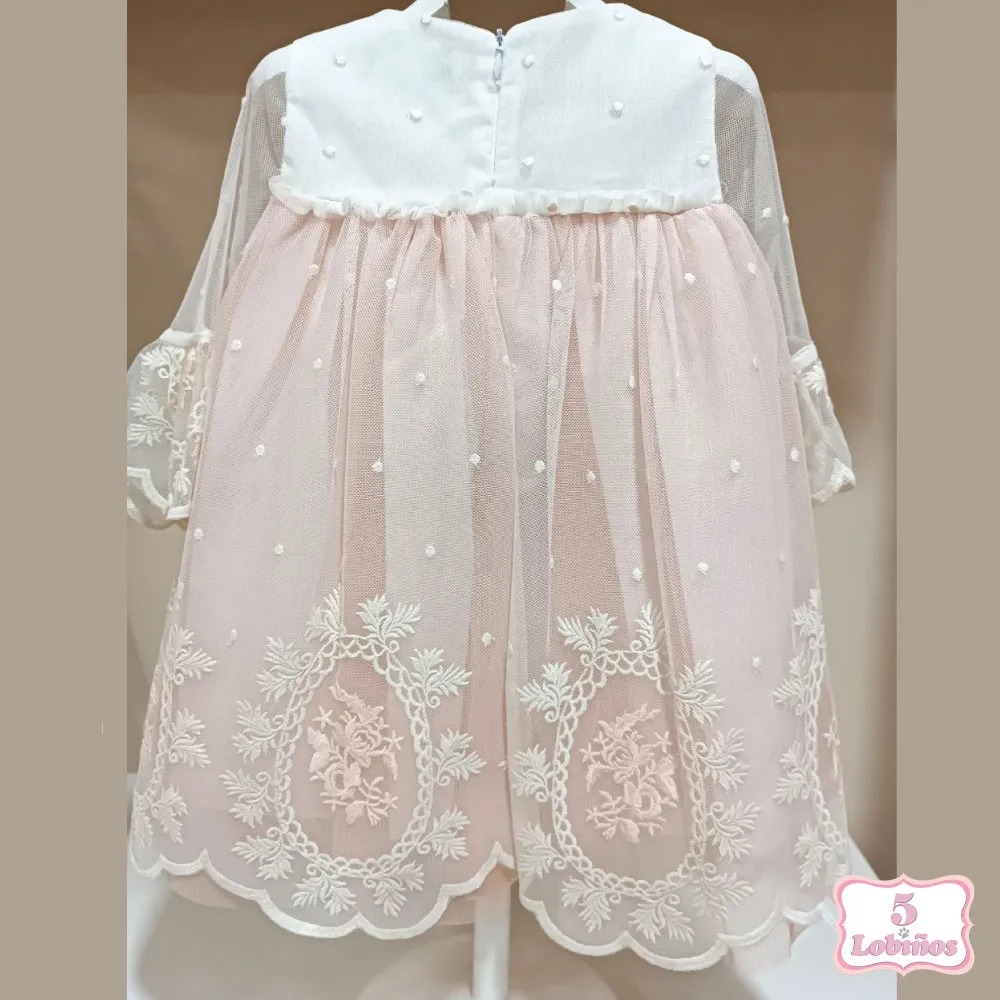 VESTIDO CEREMONIA NIÑA AGATA MANGA FRANCESA Basmartí