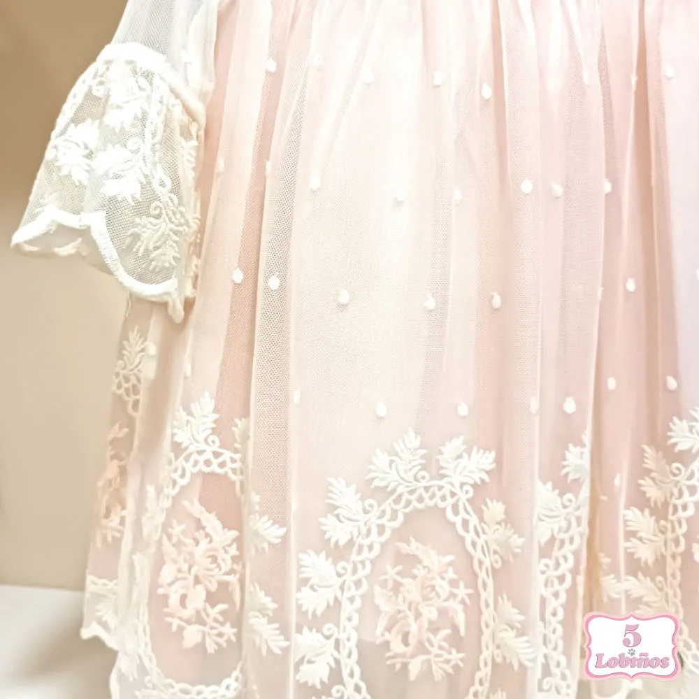 VESTIDO CEREMONIA NIÑA AGATA MANGA FRANCESA Basmartí