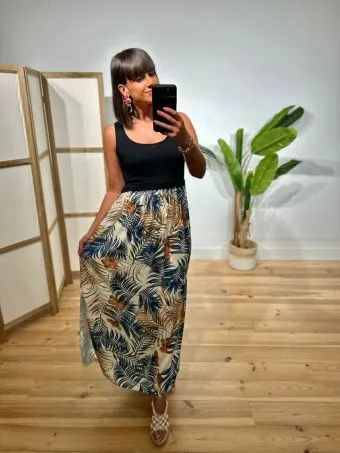 Vestido Combinado KAIROS Azul