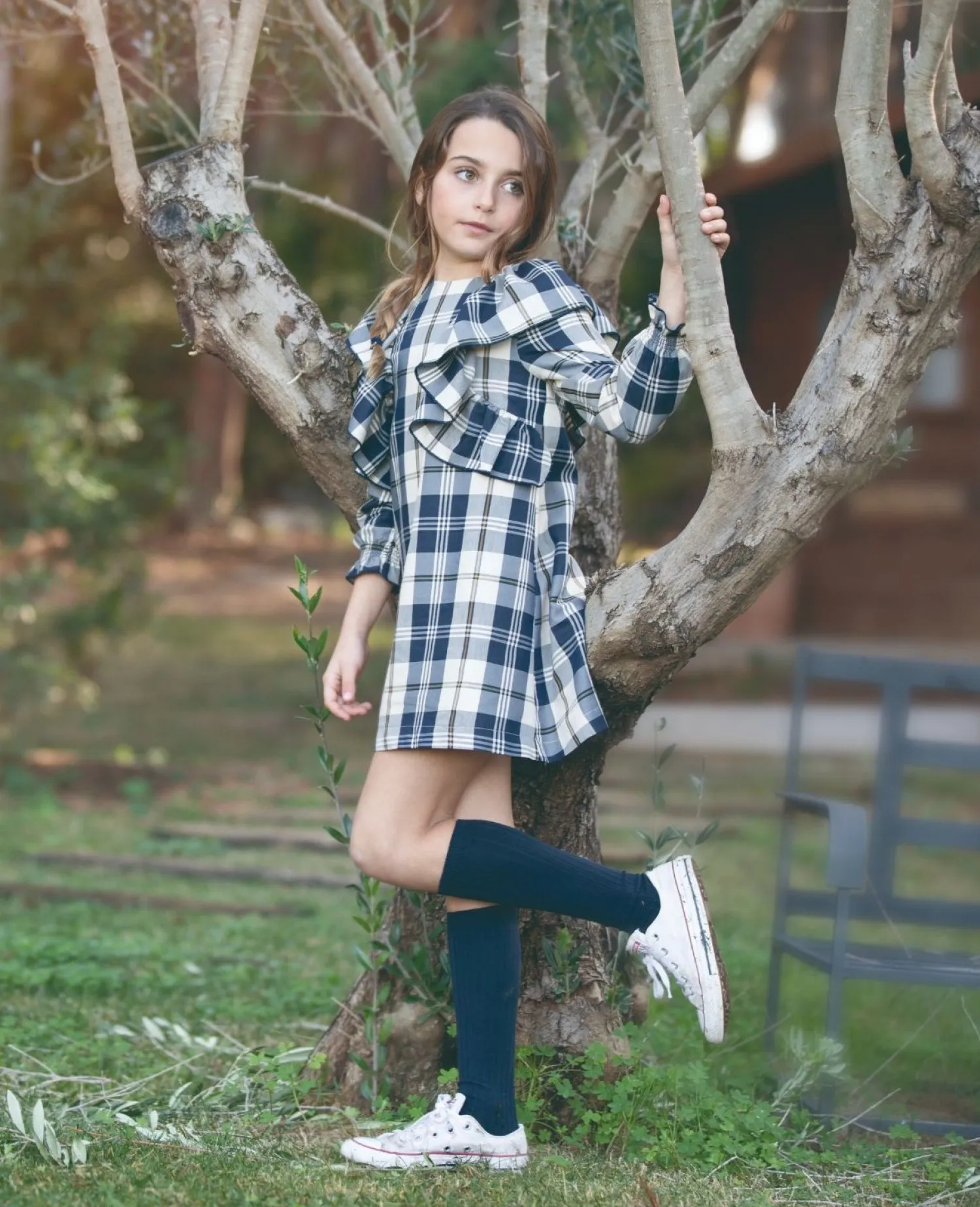 Vestido de cuadros colección Marine de Eve Children.