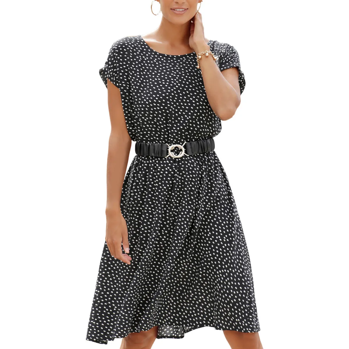 Vestido de verano manga corta Black And White