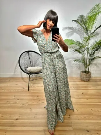 Vestido Floral MARGAERY Aguamarina