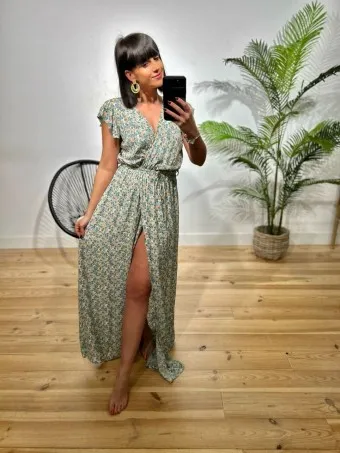 Vestido Floral MARGAERY Aguamarina