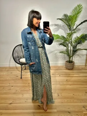 Vestido Floral MARGAERY Aguamarina
