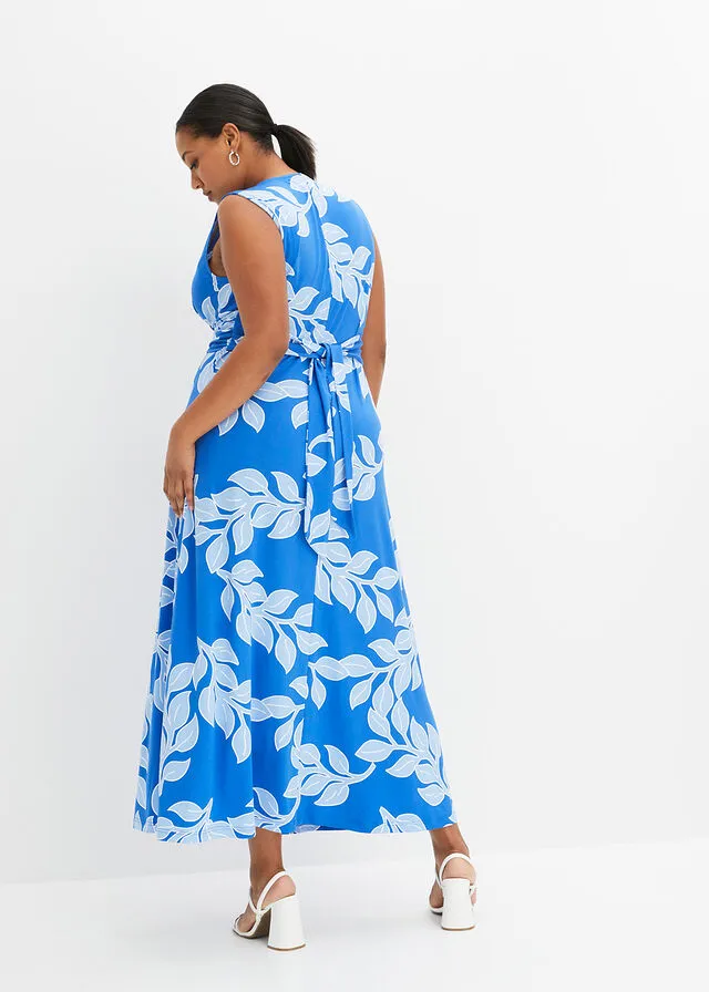 VESTIDO LARGO DE VERANO AZULAZUL CLARO DE FLORES