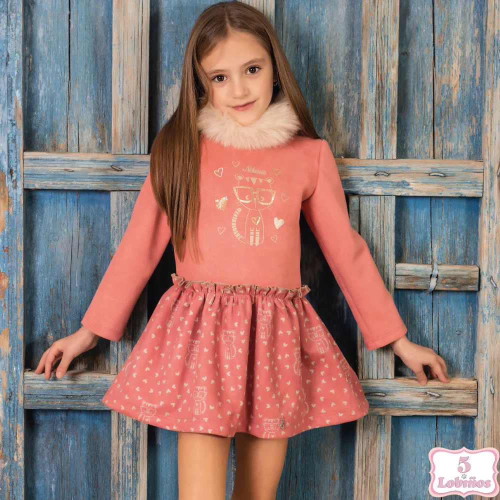 VESTIDO NIÑA GATITOS Nekenia
