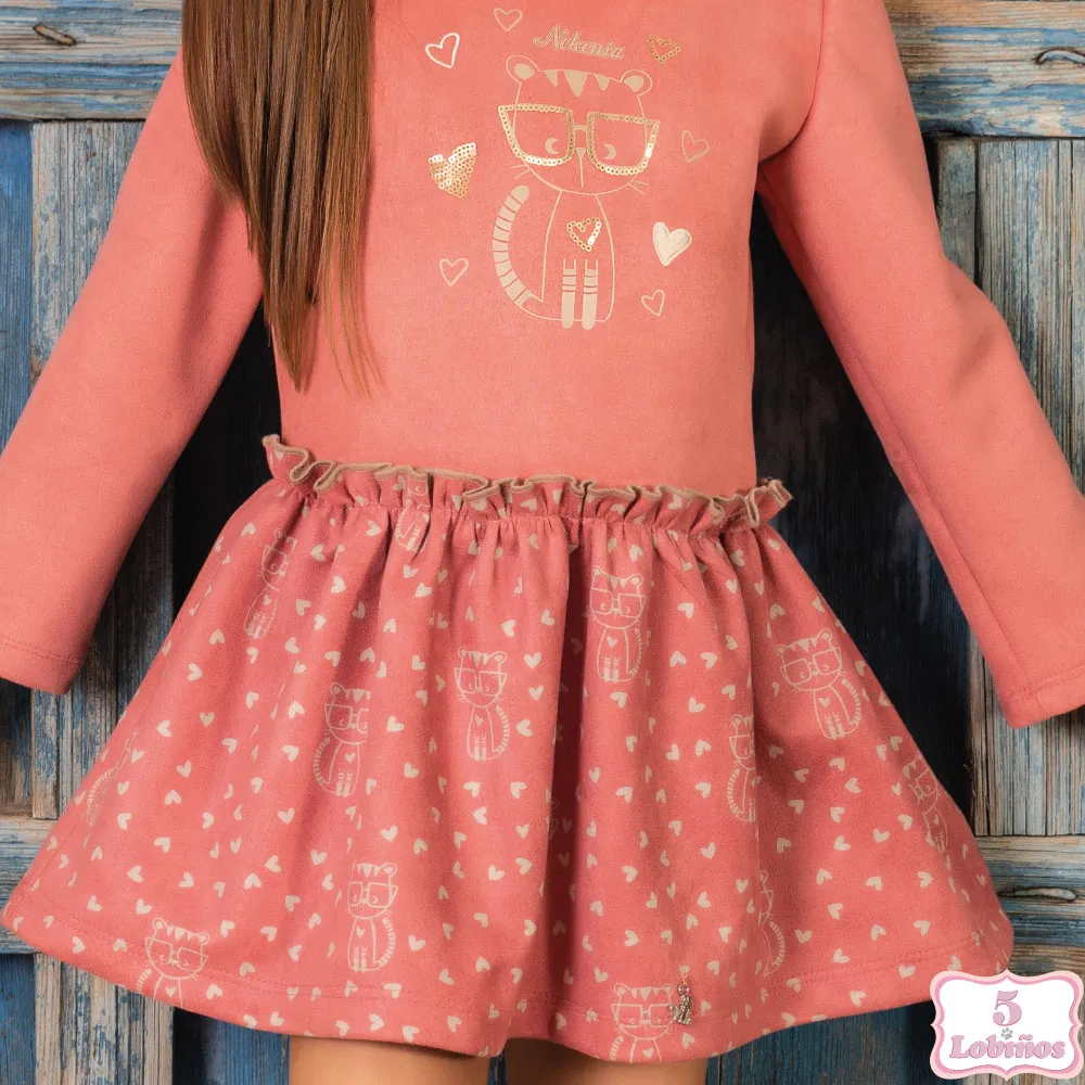VESTIDO NIÑA GATITOS Nekenia