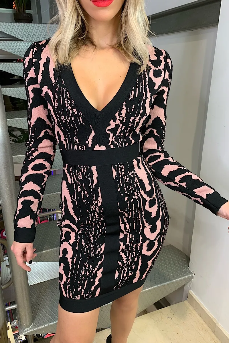 Vestido Silueta Nude y Negro
