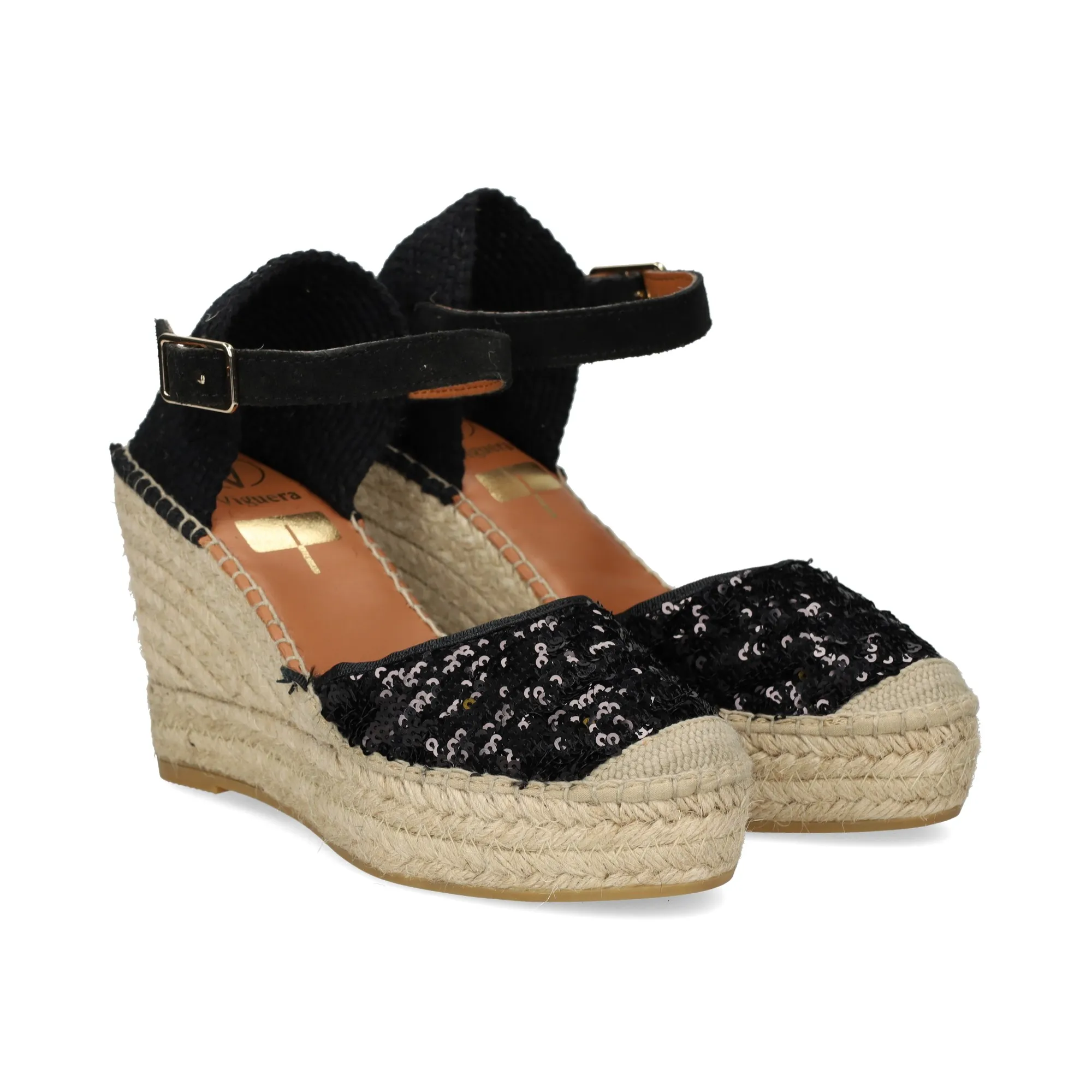 VIGUERA Zapatos cuña NEGRO