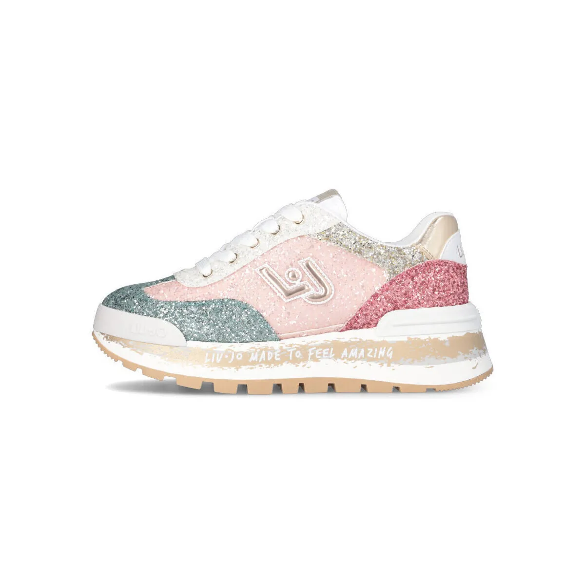 Zapatillas con plataforma y brillos