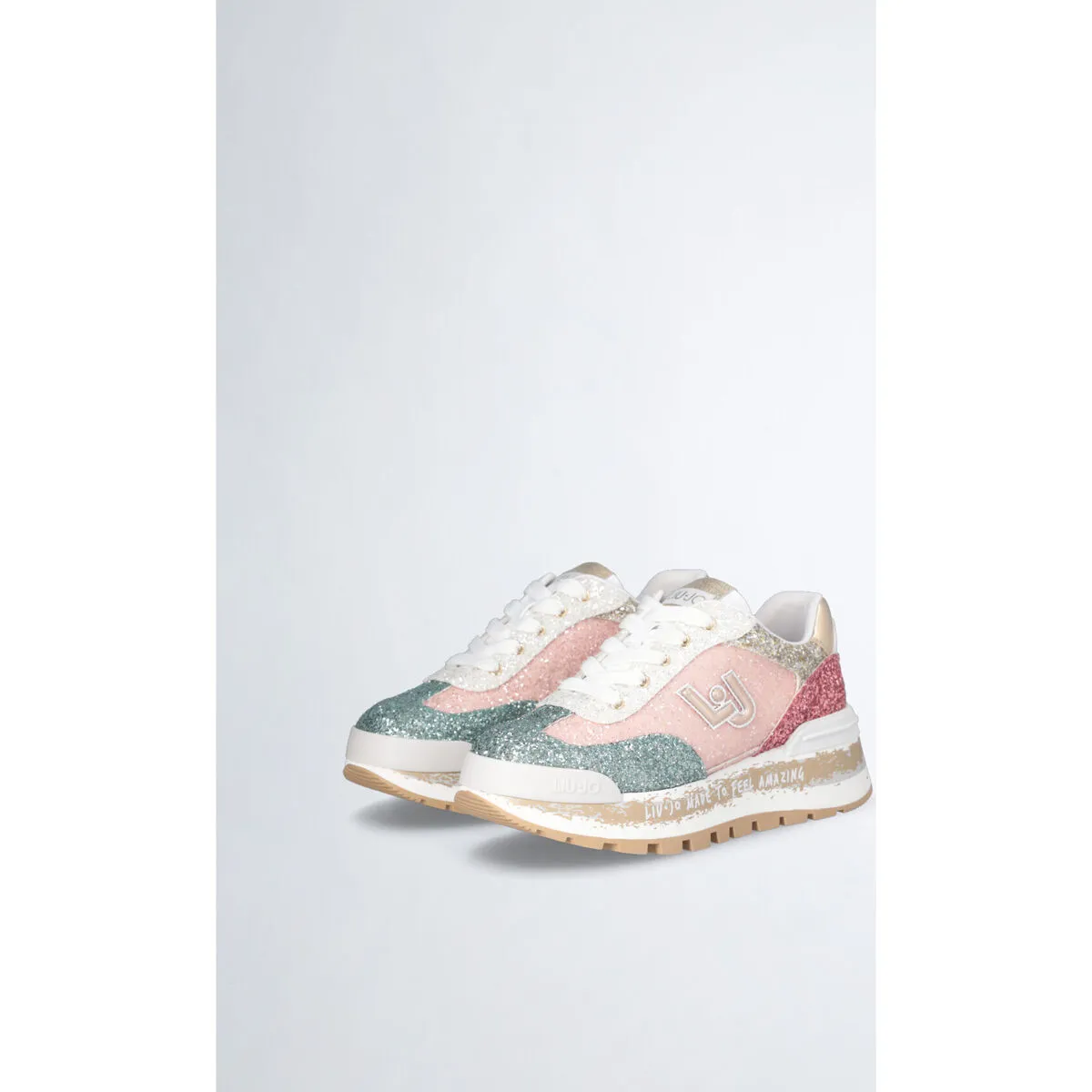Zapatillas con plataforma y brillos