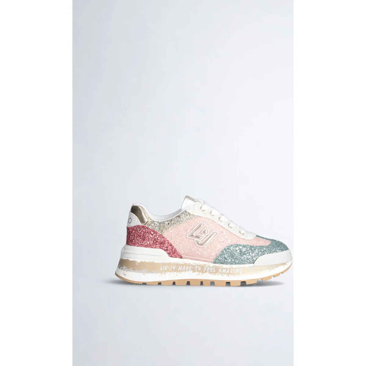Zapatillas con plataforma y brillos