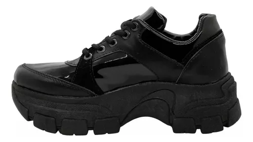 Zapatillas De Mujer Plataforma Con Detalle Charol Art3000